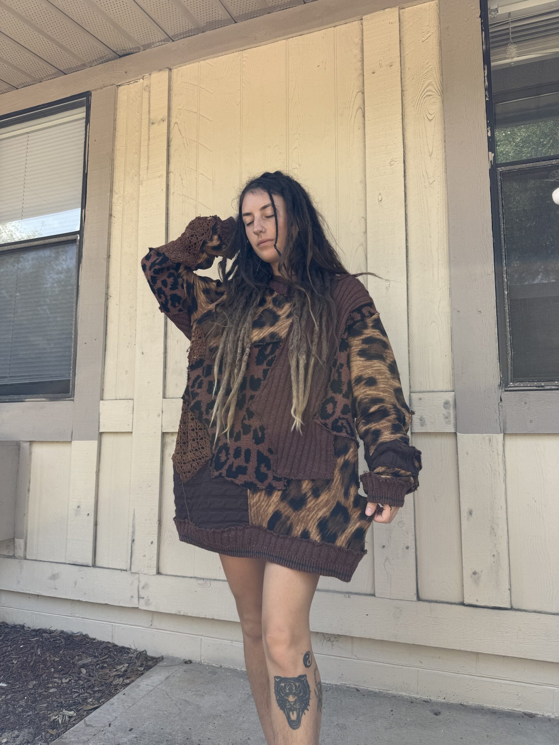 Cheetah Cashmere Crew main image 1
